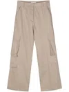 Manuel Ritz Straight Cargo Trousers In Neutrals