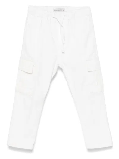 Manuel Ritz Kids' Straight-leg Cargo Trousers In White