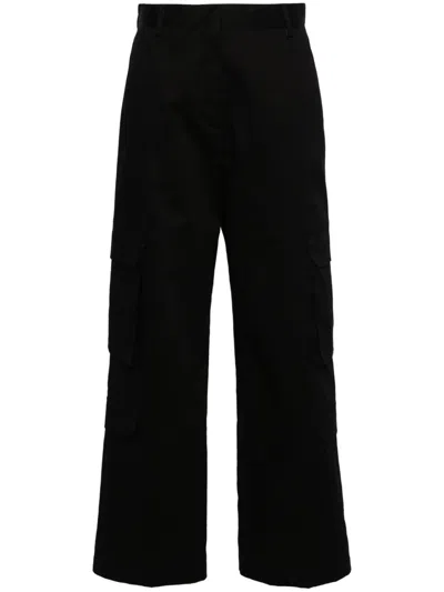 Manuel Ritz Straight-leg Cotton Cargo Trousers In Black