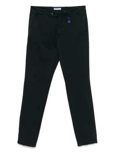 Manuel Ritz Stretch-cotton Chinos In Blue
