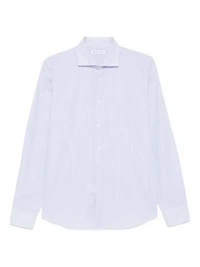 Manuel Ritz Striped Cotton Shirt In White