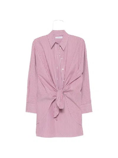 Manuel Ritz Striped Knot-detail Mini Dress In Purple