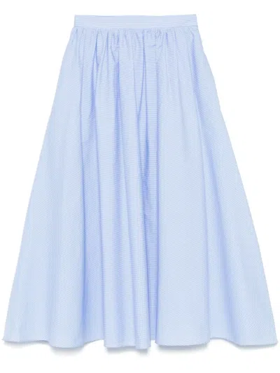 Manuel Ritz Striped Midi Skirt In Blue