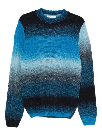 Manuel Ritz Striped-pattern Sweater In Blue