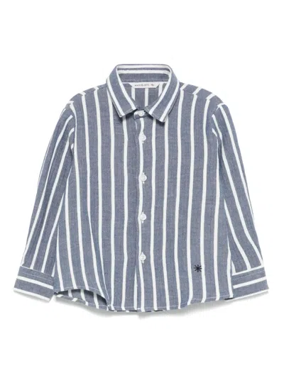 Manuel Ritz Babies' Striped Shirt In Blue