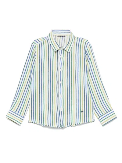 Manuel Ritz Babies' Striped Shirt In Blue