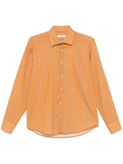 Manuel Ritz Striped Shirt In Orange