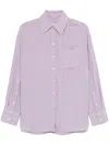 Manuel Ritz Gestreiftes Hemd In Violett