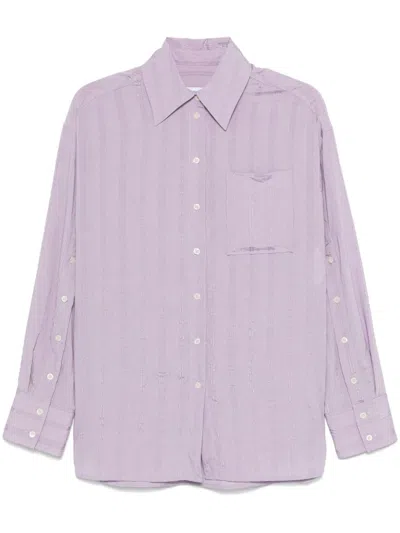 Manuel Ritz Gestreiftes Hemd In Violett