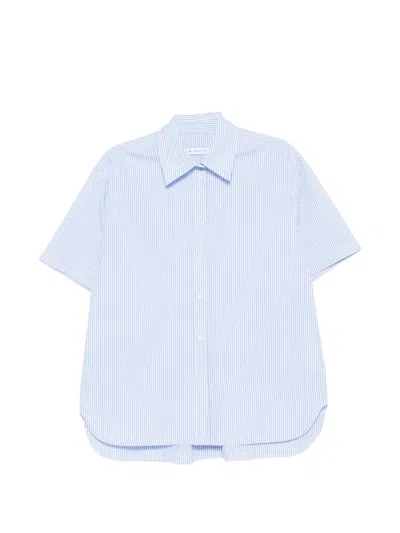 Manuel Ritz Striped Short-sleeved Shirt In Blue