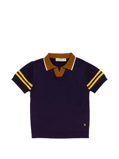 Manuel Ritz Kids' Striped-trim Polo Shirt In Blue