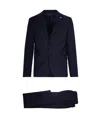 Manuel Ritz Notched-lapel Single-breasted Suit In Blue