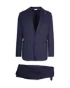 Manuel Ritz Single-breasted Suit In Blue