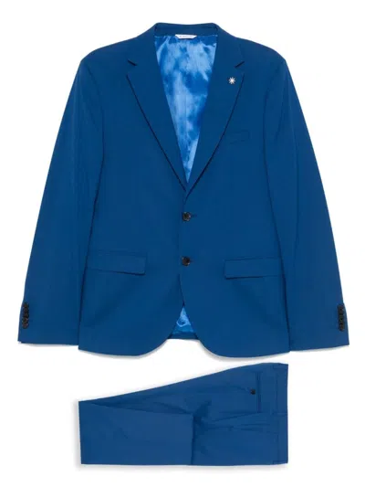 MANUEL RITZ TAILORED COTTON JACKET WITH CONCEALED FASTENING AND ENGLISH VENTS