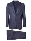 Manuel Ritz Tailored Double-breasted Pinstripe Blazer In Blue