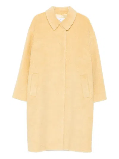 Manuel Ritz Teddy Coat In Yellow