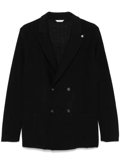 Manuel Ritz Textured Blazer In Black