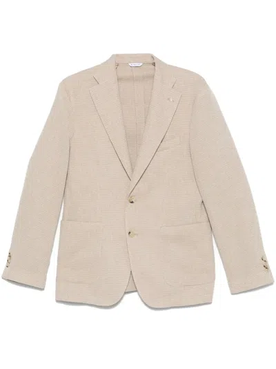 Manuel Ritz Textured Blazer In Neutrals