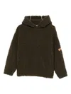 Manuel Ritz Textured Hoodie In Brown