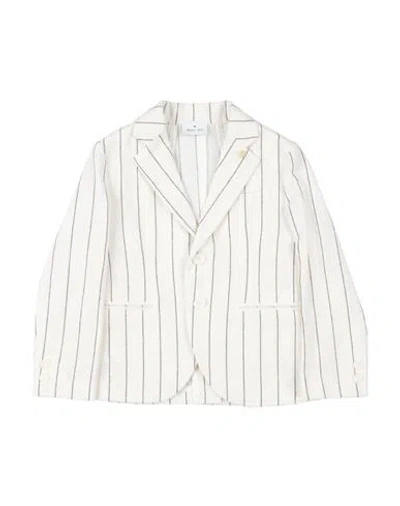 Manuel Ritz Babies'  Toddler Boy Blazer Ivory Size 4 Linen, Cotton, Polyester In White