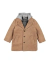 Manuel Ritz Toddler Boy Coat Sand Size 4 Polyester, Viscose In Beige