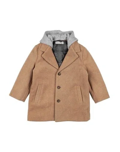 Manuel Ritz Babies'  Toddler Boy Coat Sand Size 4 Polyester, Viscose In Beige