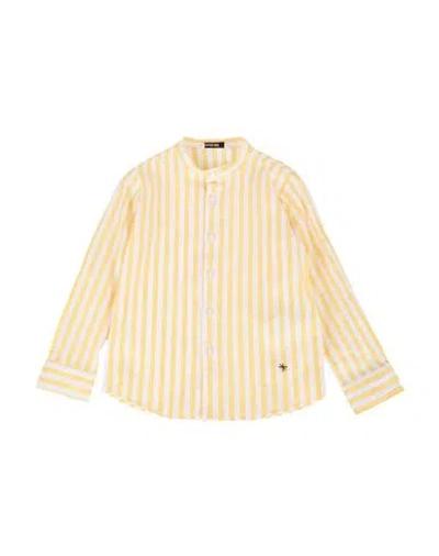 Manuel Ritz Babies'  Toddler Boy Shirt Yellow Size 6 Linen, Cotton In Brown