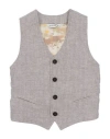 Manuel Ritz Toddler Boy Tailored Vest Light Brown Size 4 Cotton, Linen, Elastane In Beige