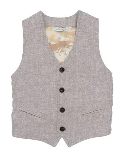 Manuel Ritz Babies'  Toddler Boy Tailored Vest Light Brown Size 4 Cotton, Linen, Elastane In Beige