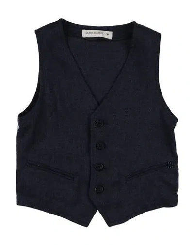 Manuel Ritz Babies'  Toddler Boy Tailored Vest Navy Blue Size 4 Linen, Cotton