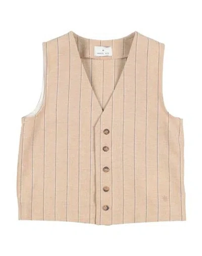 Manuel Ritz Babies'  Toddler Boy Tailored Vest Sand Size 6 Cotton, Polyester In Brown