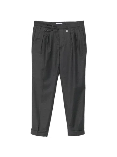 Manuel Ritz Tokyo Double-pleat Flannel Trousers In Brown
