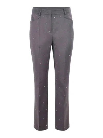 Manuel Ritz Trousers In Viscose Blend In Gray