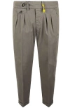 Manuel Ritz Multi-buttons Cropped Slim Trousers In Gray