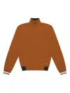 Manuel Ritz Turtleneck Ribbed-hem Sweater In Brown