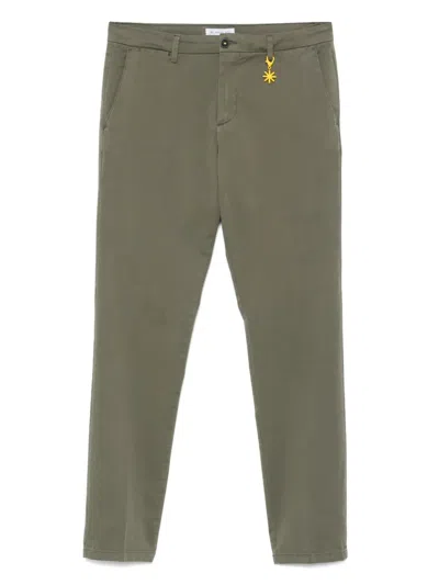 Manuel Ritz Twill Chino Trousers In Green