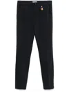 Manuel Ritz Logo-charm Gabardine Skinny Trousers In Blue