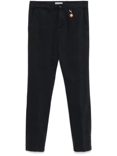 Manuel Ritz Twill-weave Chinos In Blue