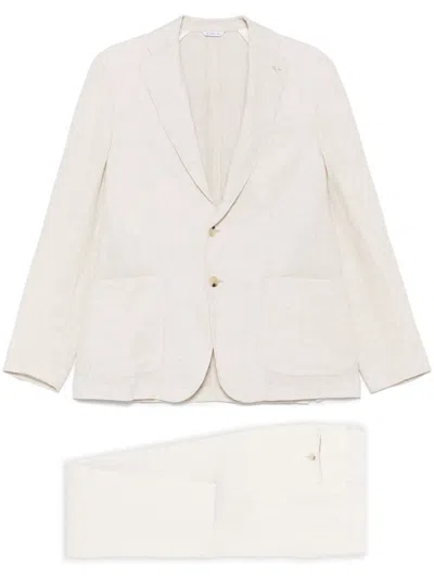 Manuel Ritz Two-piece Linen Suit In Beige