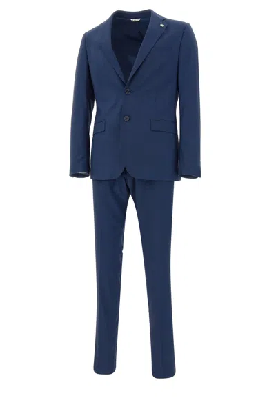 Manuel Ritz Two-piece Viscose Suit In Blue