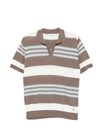 Manuel Ritz T-shirt Mit V-ausschnitt In Brown