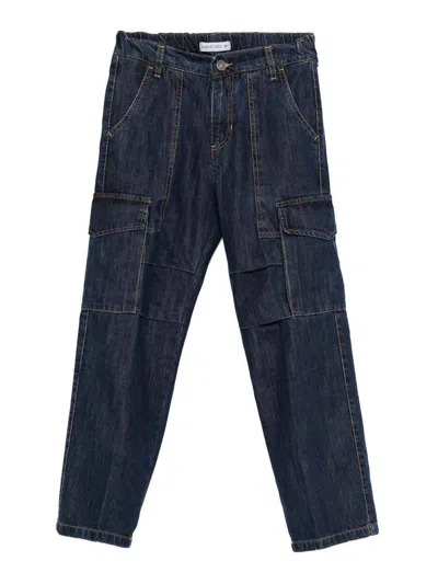 Manuel Ritz Kids' Jeans With Cargo Pockets In Blue