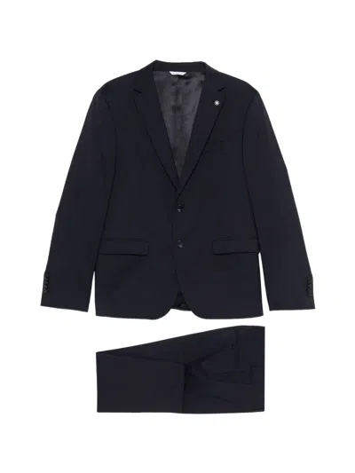 Manuel Ritz Virgin Wool Suit In Black
