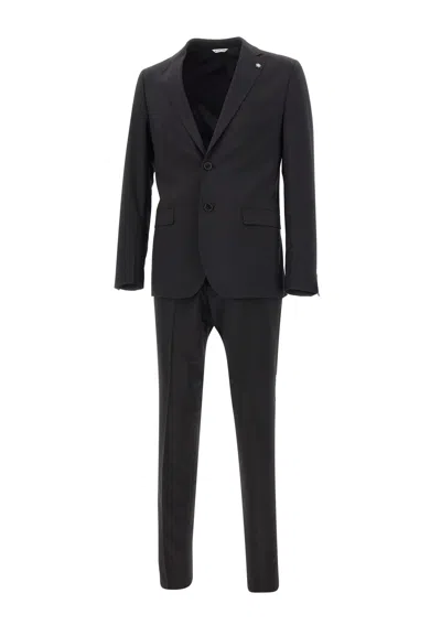 Manuel Ritz Viscose Two-piece Suit In Black