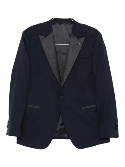 Manuel Ritz Welt-pockets Single-breasted Suit In Blue