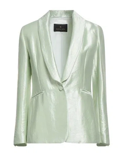 Manuel Ritz Woman Blazer Light Green Size 4 Viscose, Polyamide, Polyester