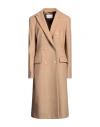 Manuel Ritz Woman Coat Camel Size 10 Virgin Wool, Polyamide, Cashmere In Beige