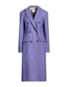 Manuel Ritz Woman Coat Light Purple Size 2 Virgin Wool, Polyamide, Cashmere