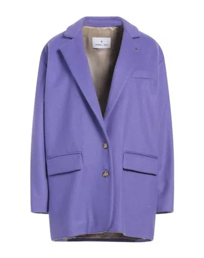 Manuel Ritz Woman Coat Purple Size 4 Wool, Polyamide, Mohair Wool, Alpaca Wool