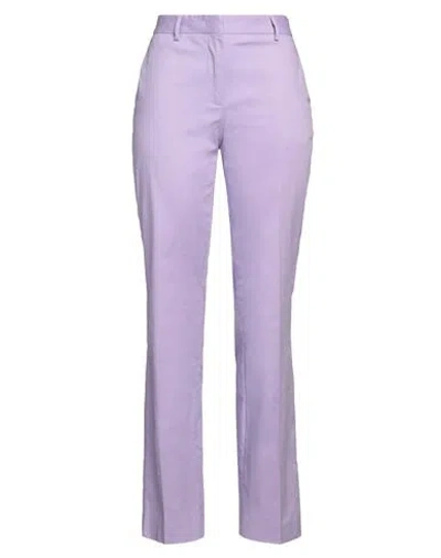 Manuel Ritz Woman Pants Lilac Size 6 Cotton, Elastane In Purple